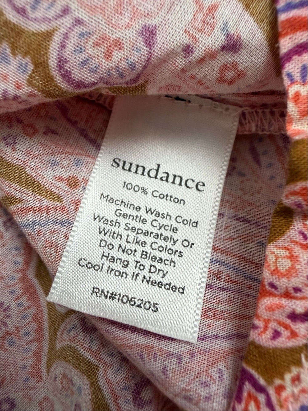 Sundance NWOT Poppy Bloom Paisley Women's Pullover Shirt Blouse Size Petite Med - Picture 7 of 9